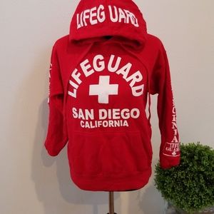 Red lifeguard sweatshirt